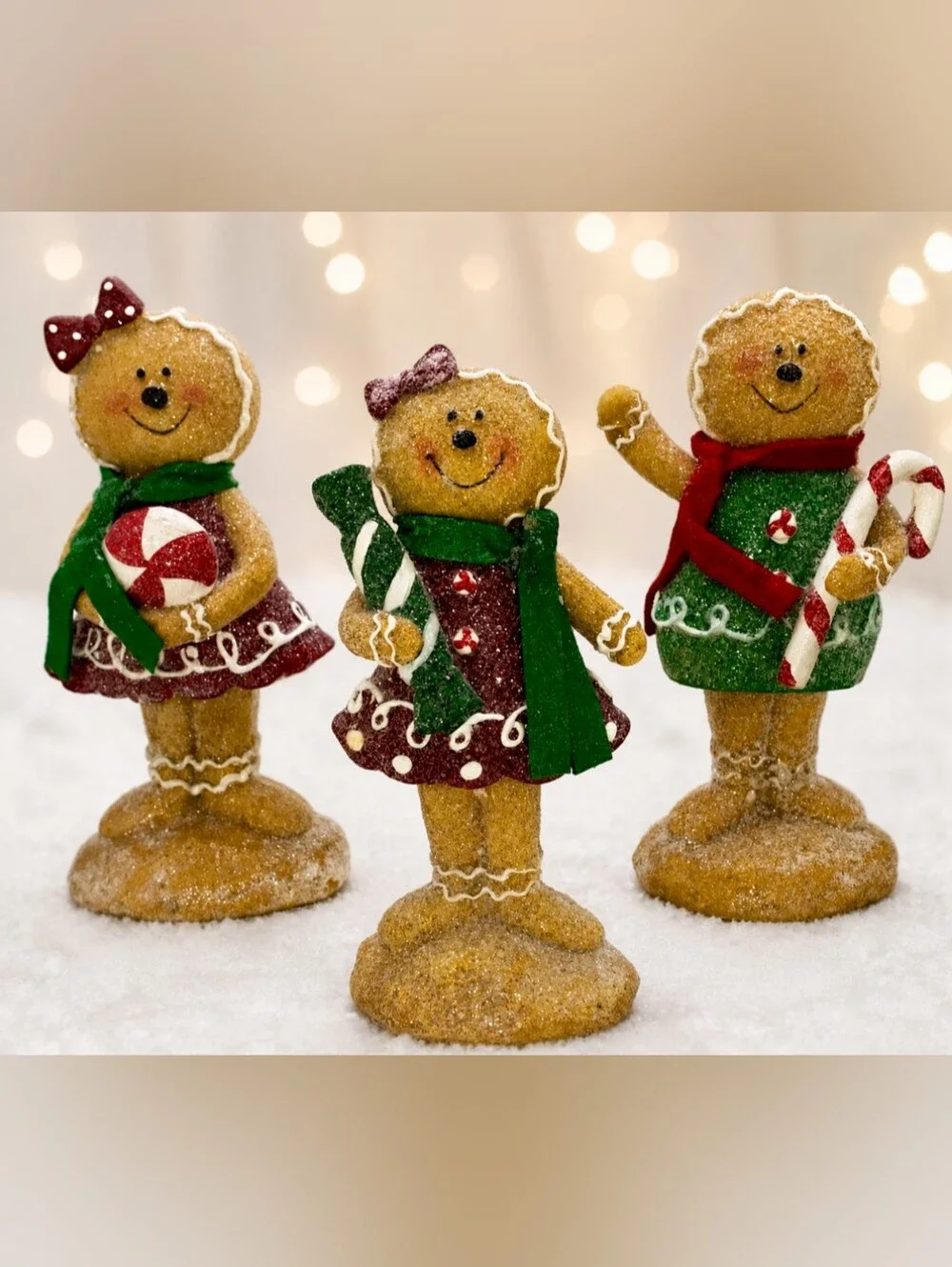 Valerie Parr Hill Sugared Gingerbread Family Figures Christmas